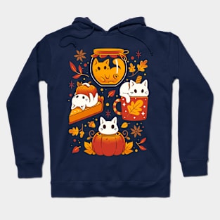 Pumpkin Party Kittens - Fall Cats Hoodie